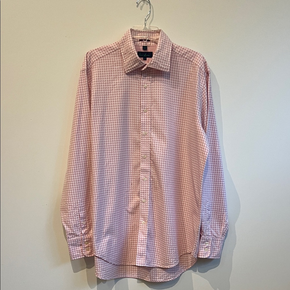 Boden Men's Pink Gingham Dress Shirt